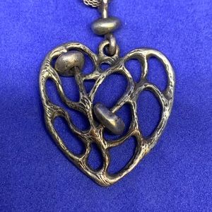 Not Your Average Valentine’s Day Heart Necklace Sterling Artisan Goth Grunge